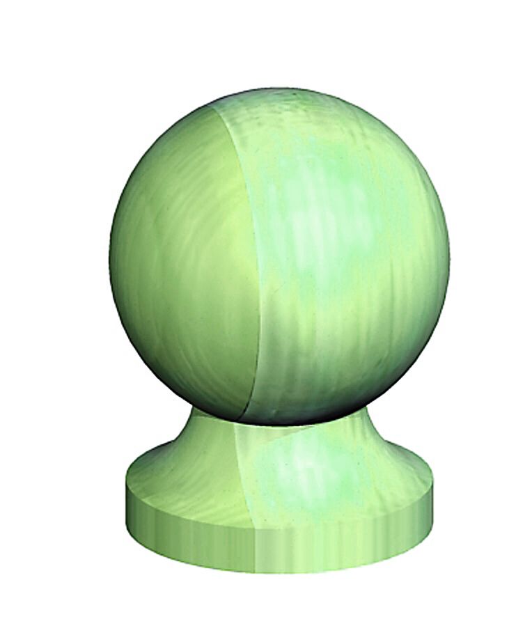 Green Treated Wooden Ball Finial for 3 inch fence post cap topping garden 